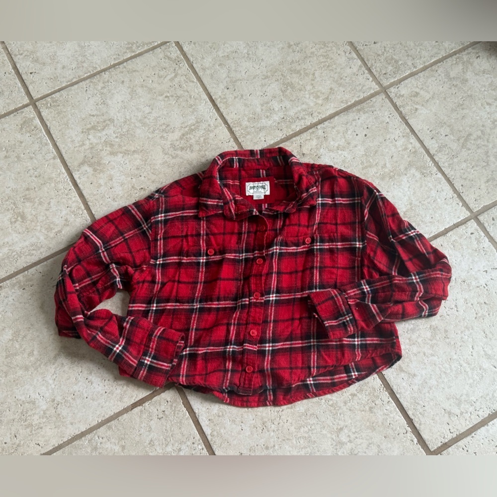 Y2K vintage American eagle‎ dropped flannel plaid shirt